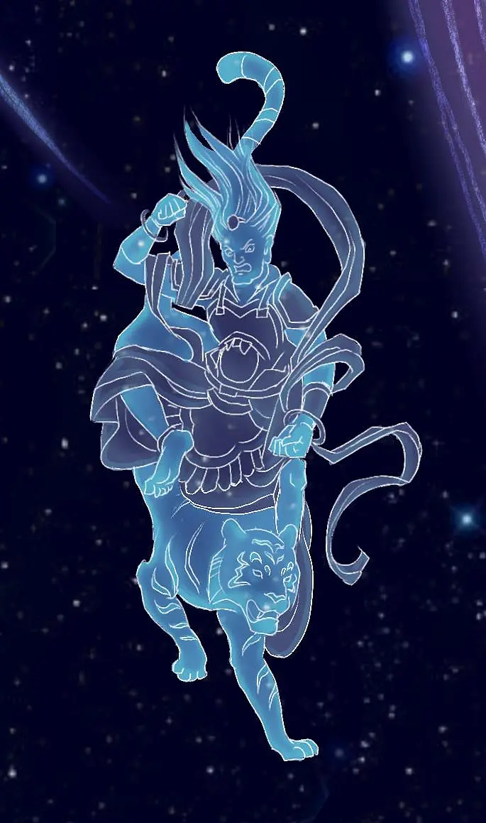 尾宿:尾火虎(傲岸争胜的雄师)